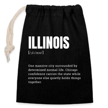 Style Illinois : Chicago confiant - Sac cadeau en coton avec cordon (14 x 20 cm) - noir - Devant