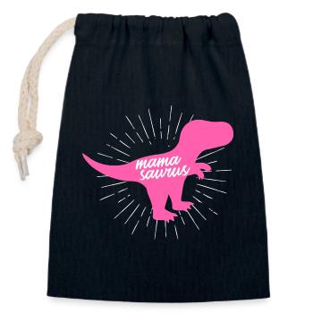 Cadeau Silhouette Rose du Dinosaure Mamasaurus T-Rex - Sac cadeau en coton avec cordon (14 x 20 cm) - bleu marine - Devant