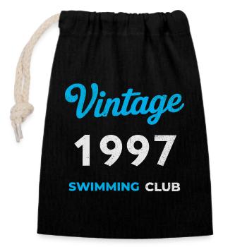 Millésime 1997 – Année de naissance rétro du club de natation - Sac cadeau en coton avec cordon (14 x 20 cm) - noir - Devant