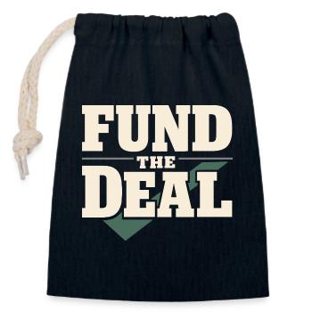 Mortgage Brokers, Loan Officers, - Closable cotton gift bag (14x20cm) - navy - Front