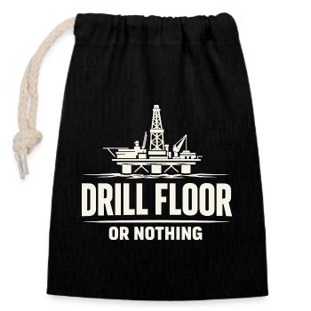 Offshore-bohrer-rig-bohrer Bohrboden Offshore - Verschließbarer Geschenkbeutel aus Baumwolle (14x20cm) - Schwarz - Vorne