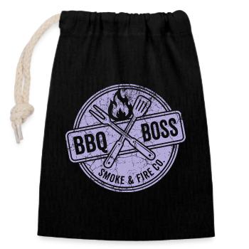 BBQ Griller Hoodie, Tasche, T-shirt Geschenk - Verschließbarer Geschenkbeutel aus Baumwolle (14x20cm) - Schwarz - Vorne