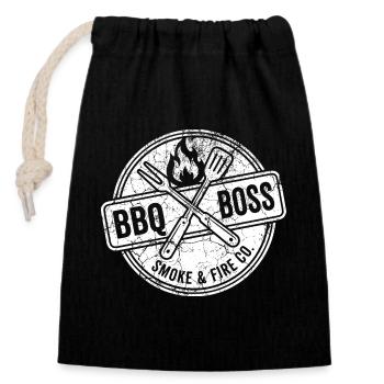 BBQ Griller Hoodie, Tasche, T-shirt Geschenk - Verschließbarer Geschenkbeutel aus Baumwolle (14x20cm) - Schwarz - Vorne