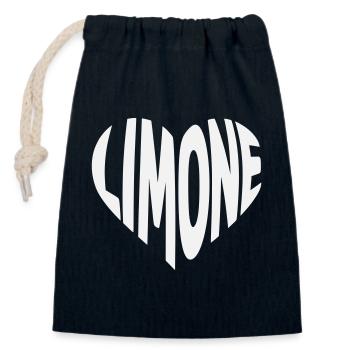 Lime Heart Design - Closable cotton gift bag (14x20cm) - navy - Front