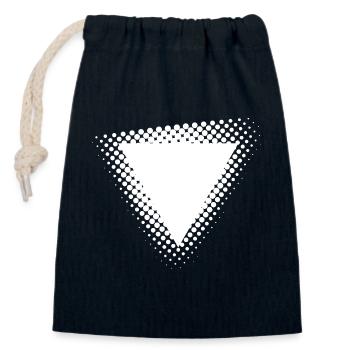 Halftone Triangle Burst - Closable cotton gift bag (14x20cm) - navy - Front
