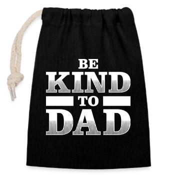 Soyez gentil avec la chemise minimaliste de papa - Sac cadeau en coton avec cordon (14 x 20 cm) - noir - Devant