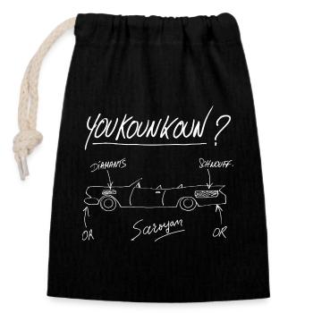 Der Plan des Autos – Youkounkoun – Kultfilm - Verschließbarer Geschenkbeutel aus Baumwolle (14x20cm) - Schwarz - Vorne