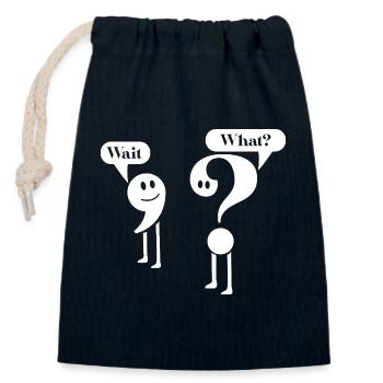 Professeur de Ponctuation de grammaire anglaise Élève - Sac cadeau en coton avec cordon (14 x 20 cm) - bleu marine - Devant