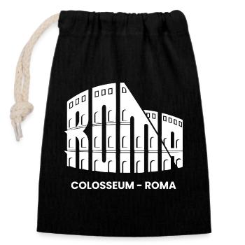 Roma Italy Rome Colosseum Italian Tour Tourists - Closable cotton gift bag (14x20cm) - black - Front