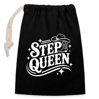 Step Queen Western Line Dance - Closable cotton gift bag (14x20cm) - black - Front