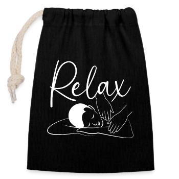 Naturopath Masseur Masseuse Massage - Closable cotton gift bag (14x20cm) - black - Front