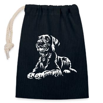 Deutsch Drahthaar "Black Edition" - Verschließbarer Geschenkbeutel aus Baumwolle (14x20cm) - Navy - Vorne