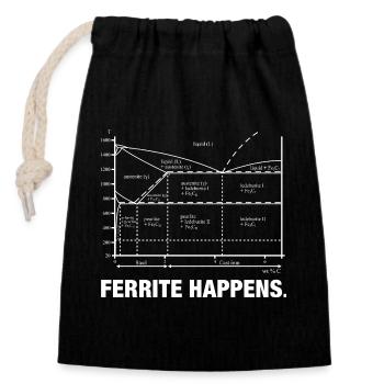 Diagramme du carbone du fer Nerd Ferrite Acier - Sac cadeau en coton avec cordon (14 x 20 cm) - noir - Devant