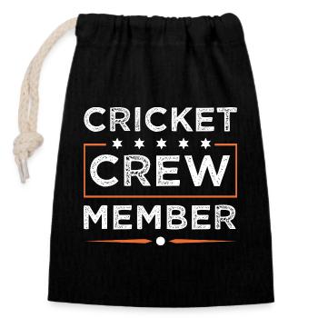 Cricket Crew - Verschließbarer Geschenkbeutel aus Baumwolle (14x20cm) - Schwarz - Vorne