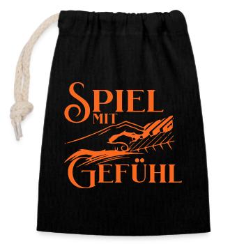 Klavier Spiel Mit Gefühl Pianist Klavierspieler - Verschließbarer Geschenkbeutel aus Baumwolle (14x20cm) - Schwarz - Vorne