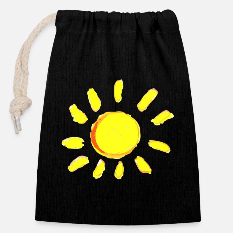 sun sun - Closable cotton gift bag (14x20cm) - black