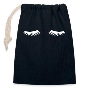 Eyelashes closed - Closable cotton gift bag (14x20cm) - navy - Front