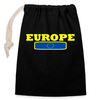 L'Europe  - Sac cadeau en coton avec cordon (14 x 20 cm) - noir - Devant
