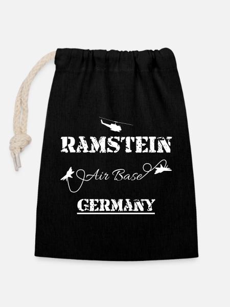 Army Ramstein Air Base Germany - Verschließbarer Geschenkbeutel aus Baumwolle (14x20cm) - Schwarz