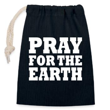 Pray for the world - Verschließbarer Geschenkbeutel aus Baumwolle (14x20cm) - Navy - Vorne