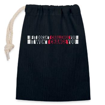 Séance d’entraînement Fitness Motivation Citation - Sac cadeau en coton avec cordon (14 x 20 cm) - bleu marine - Devant