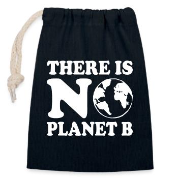 There is no planet b - Sac cadeau en coton avec cordon (14 x 20 cm) - bleu marine - Devant