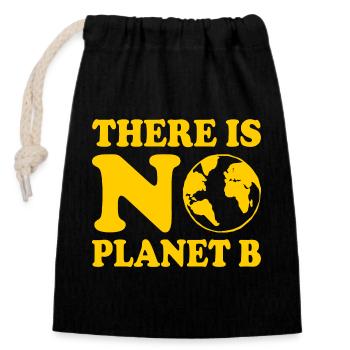 There is no planet b - Sac cadeau en coton avec cordon (14 x 20 cm) - noir - Devant