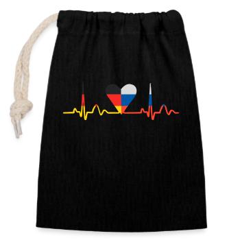 Herzschlag Deutsch Russe Herz Russisch Outfit für - Verschließbarer Geschenkbeutel aus Baumwolle (14x20cm) - Schwarz - Vorne