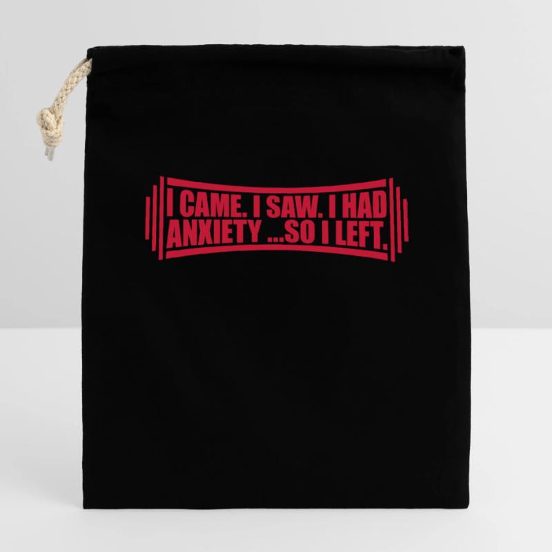 J’avais de l’anxiété en disant Sac cadeau en coton avec cordon (14 x 20 cm)