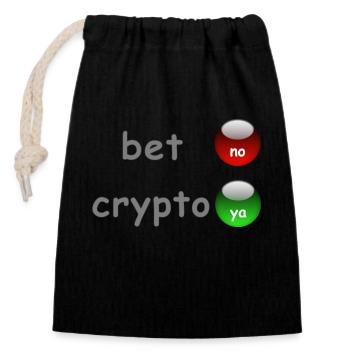 Ja zu Crypto! - Verschließbarer Geschenkbeutel aus Baumwolle (14x20cm) - Schwarz - Vorne