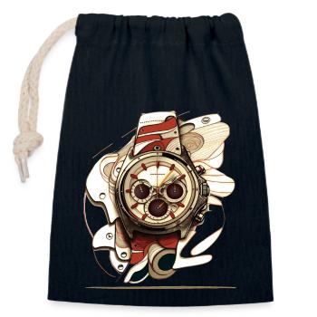 Ein retro Chronographen ist ein Stück Geschichte - Verschließbarer Geschenkbeutel aus Baumwolle (14x20cm) - Navy - Vorne