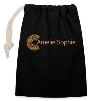 Pour Amélie Sophie - Sac cadeau en coton avec cordon (14 x 20 cm) - noir - Devant