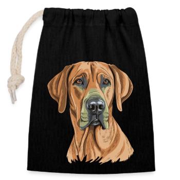 Rhodesian Ridgeback - Closable cotton gift bag (14x20cm) - black - Front