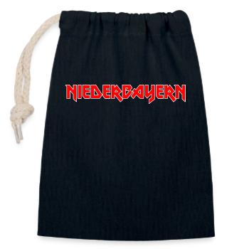 Modisches Heimat NIEDERBAYERN Metal-Design - Verschließbarer Geschenkbeutel aus Baumwolle (14x20cm) - Navy - Vorne