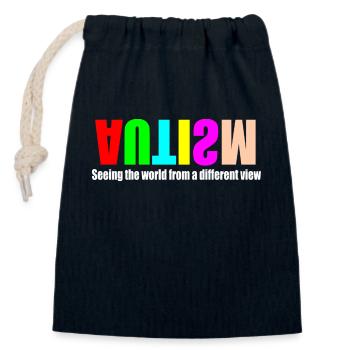 Autism - Closable cotton gift bag (14x20cm) - navy - Front