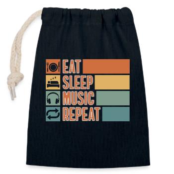 Dj Headphones Songs - Closable cotton gift bag (14x20cm) - navy - Front