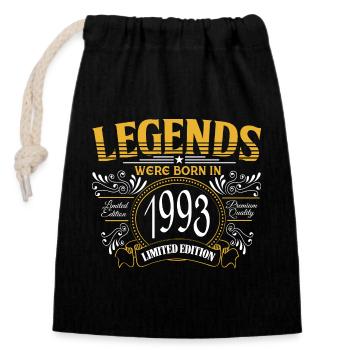 Vintage 1993 Birthday - Closable cotton gift bag (14x20cm) - black - Front