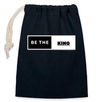 Be The King - Verschließbarer Geschenkbeutel aus Baumwolle (14x20cm) - Navy - Vorne