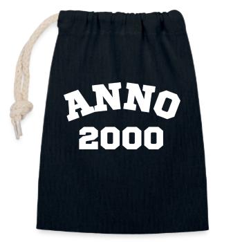 Anno 2000 Geburtstag Geburtsjahr - Verschließbarer Geschenkbeutel aus Baumwolle (14x20cm) - Navy - Vorne