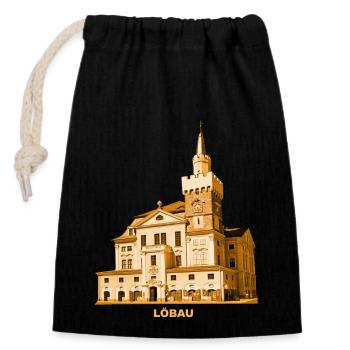 Löbau Rathaus Oberlausitz Görlitz Sachsen - Sac cadeau en coton avec cordon (14 x 20 cm) - noir - Devant