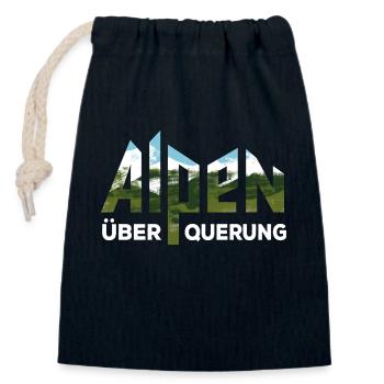 Alpenüberquerung Alpen Überquerung Wandern - Verschließbarer Geschenkbeutel aus Baumwolle (14x20cm) - Navy - Vorne
