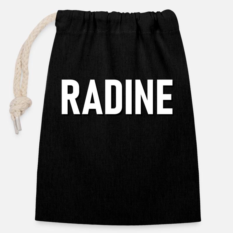 Radine - Sac cadeau en coton avec cordon (14 x 20 cm) - noir