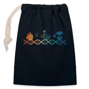 Accodeon is in my DNA - Closable cotton gift bag (14x20cm) - navy - Front