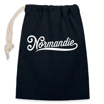 Normandie - Sac cadeau en coton avec cordon (14 x 20 cm) - bleu marine - Devant