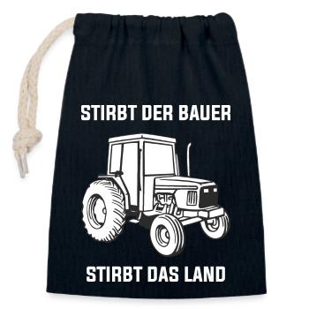 Stirbt der Bauer stirbt das Land Landwirt Bauern - Verschließbarer Geschenkbeutel aus Baumwolle (14x20cm) - Navy - Vorne