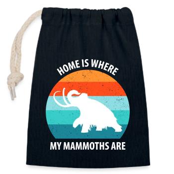 Lustiges Mammut Steinzeit Eiszeit Design Urzeit - Verschließbarer Geschenkbeutel aus Baumwolle (14x20cm) - Navy - Vorne