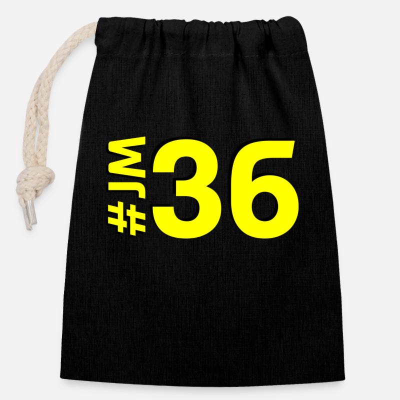 JM36 - Sac cadeau en coton avec cordon (14 x 20 cm) - noir