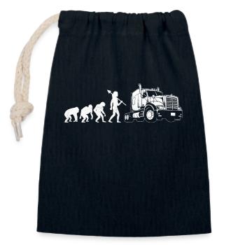 Trucker Evolution Driving Dad Trucker Father Truck - Closable cotton gift bag (14x20cm) - navy - Front