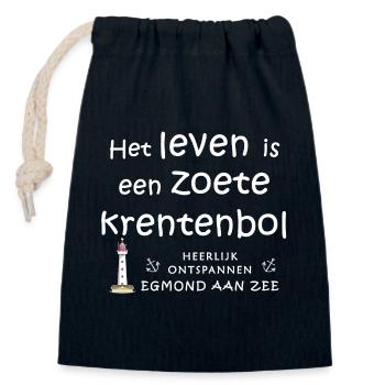 Egmond aan zee, Bergen Pays-Bas Petits pains aux raisins secs - Sac cadeau en coton avec cordon (14 x 20 cm) - bleu marine - Devant