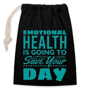 Emotional Health - Closable cotton gift bag (14x20cm) - black - Front